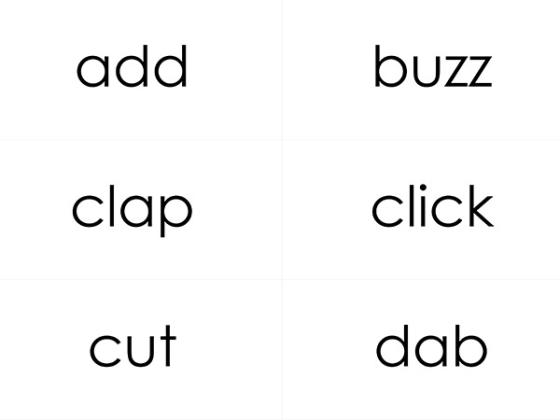 Image of Phonetic Action Words Set 01