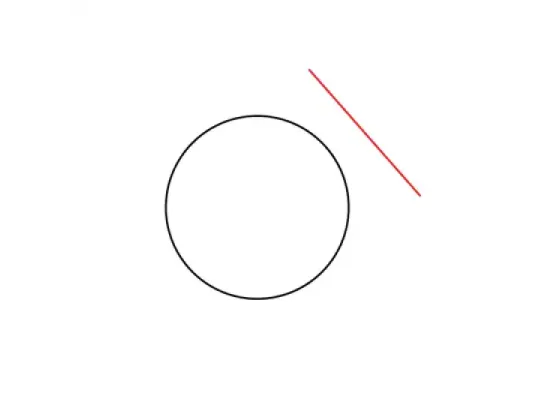 Image of Relative Positions Between a Circumference and a Straight Line