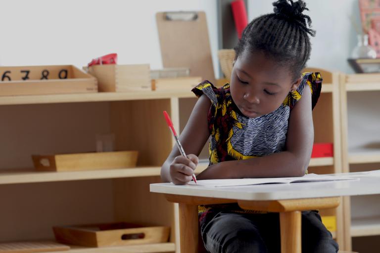 Girl writing